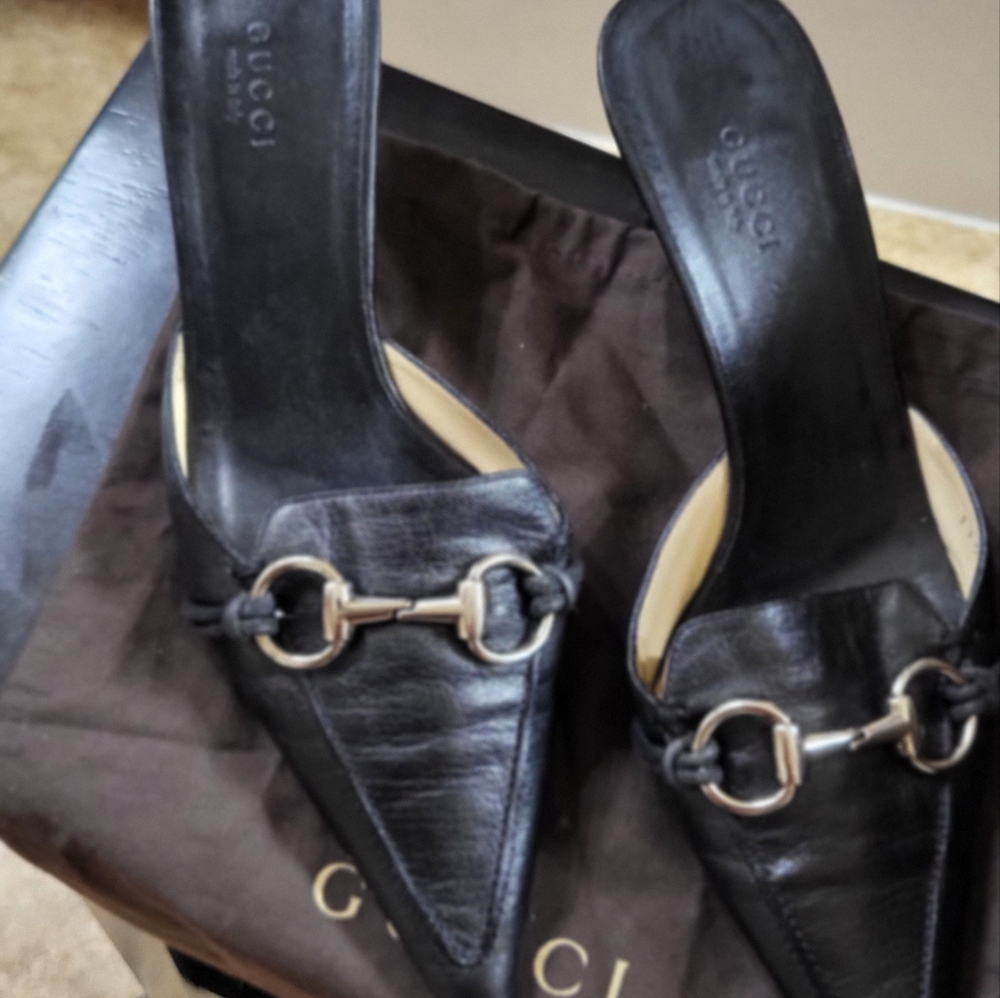 Gucci Black Leather Heels - Picture 3 of 10